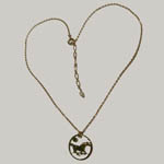 14 kt.y.g. plated galloping horse in moonlight full view necklace